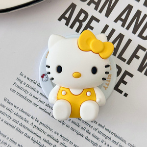 Cartoon KT cat bow Grip <b>Stand</b> Socket Magnetic Telescopic holder Phone Universal Leopard-pattern Air Ring PC Magnet Bracket Cute - Product Image 5