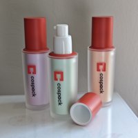 Bouteille de pompe sans air de luxe cosmétique 30ml Bouteille de sérum sans air de haute qualité Bouteille de forme ronde