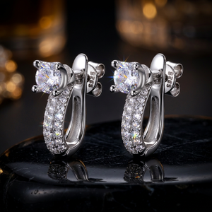KARATS Boucles d'oreilles clous convertibles en argent sterling 925 avec moissanite, plaqué or/argent, forme goutte d'eau, style hip-hop, détachables - Product Image 2