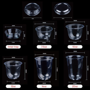 Gobelet jetable en PET <span class=keywords><strong>de</strong></span> 12 oz pour boissons froides avec couvercle - Transparent et épaissi pour yaourt, vodka, soda, lait, thé, café, jus - Product Image 4