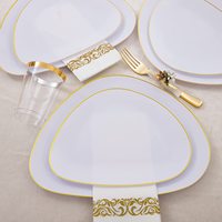 175 pièces incassable jetable pas cher jetable PS en plastique dur jetable assiettes de fête de mariage vaisselle assiettes en plastique ensemble