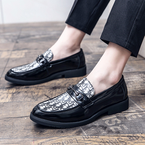 Zapatos de Vestir de Lujo para Hombre, de Diseño, de Cuero <span class=keywords><strong>Charol</strong></span>, con Punta Cerrada, Formales, de Negocios, Sin Cordones, de Moda para Fiestas, Tendencia de Primavera, con Suela de Goma - Product Image 4