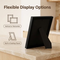 Juego de Marcos de Fotos de Madera Ecológicos con Revestimiento Impermeable e Impresión UV para Pared de Galería, Rectangulares, de MDF Negro