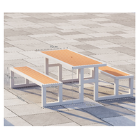 Ensemble table et chaises de cantine modernes en acier avec banc - Utilisation scolaire durable