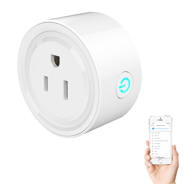 Smart Life Tuya Type B US Smart Power Plug with 10A Rated Socket Wi-Fi Enabled Household Use Smart Socket