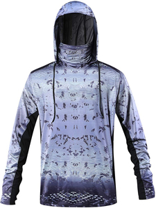 مخصص مكافحة أشعة الشمس فوق البنفسجية الحماية من الشمس تسامي قمصان الأسماك طويلة الأكمام هودي الصيد سريع الجفاف - Product Image 2