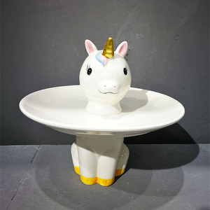 أطباق فواكه سيراميك عالية القدم صينية تقديم أطباق باردة حلويات مكسرات شاي حفلات أوروبا أنيقة - Product Image 3