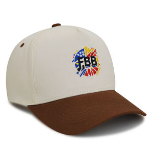 Casquette de baseball unisexe structurée à 5 panneaux en coton 100% avec logo brodé 3D bicolore personnalisé, style sportif urbain, fermeture snapback - Product Image 4