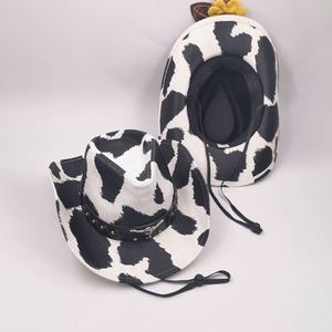 Cow Print Cowboy <b>Hat</b> Western Style Cowgirl <b>Hat</b> <b>for</b> Parties Outdoor - Product Image 2
