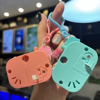 Porte-clés en PVC en vrac, avec projection 3D de simulation, pour enfants, motif dessin animé mignon, design de voiture, cadeau créatif, jouet mini-caméra