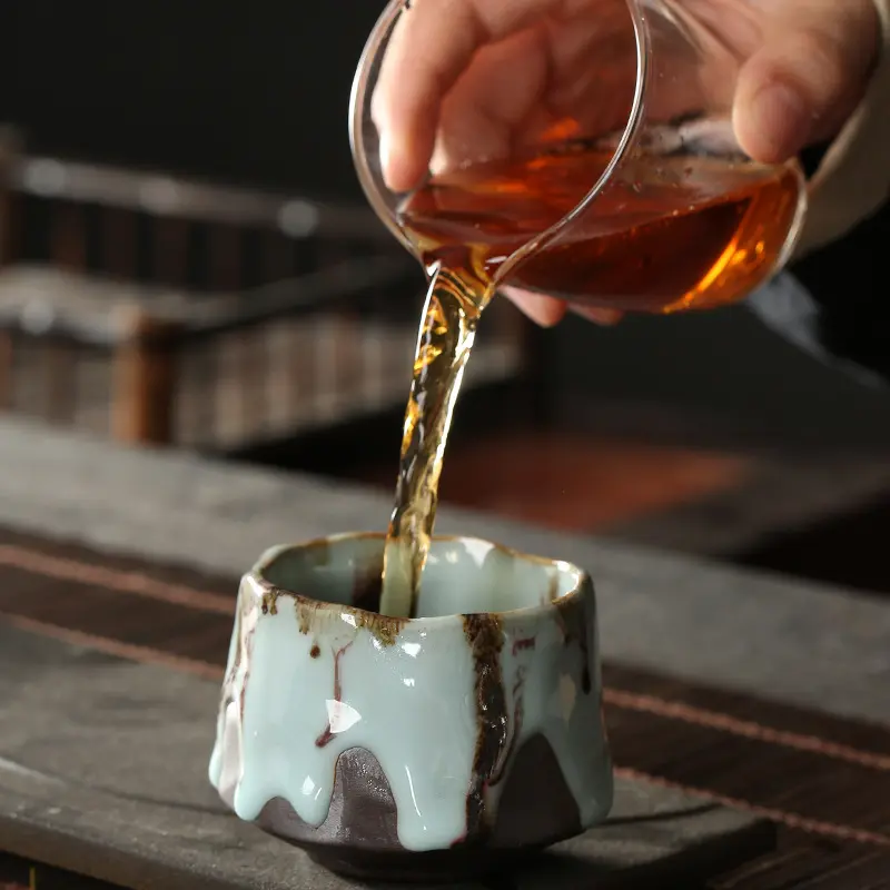 Керамическая чайная чашка ручной работы в японском стиле, в стиле ретро