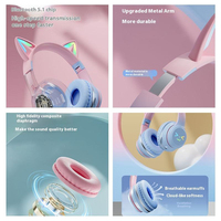 Casque sans fil Bluetooth pliable supra-auriculaire en gros avec oreilles de chat mignonnes pour enfants, idéal pour le gaming, les e-sports et les téléphones mobiles