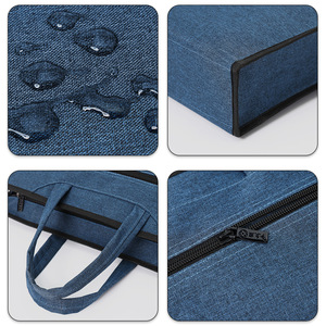 Oukchi Office <b>Document</b> <b>Bag</b> 39x28.5x8cm Oxford Cloth Zipper Briefcase With Printing For Business Meetings - Product Image 2