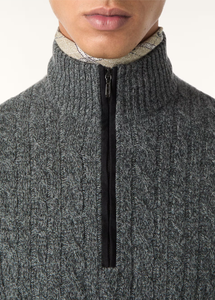<span class=keywords><strong>Pull</strong></span> en cachemire <span class=keywords><strong>torsadé</strong></span> à <span class=keywords><strong>col</strong></span> épais pour <span class=keywords><strong>homme</strong></span>, avec logo personnalisé, style Treccia, avec demi-fermeture éclair - Product Image 4