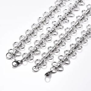 Collar de Cadena de Eslabones Hecho a Mano Tradicional Chino con Nudo de Acero Inoxidable, Color Plata, Regalos de Bendición - Product Image 2