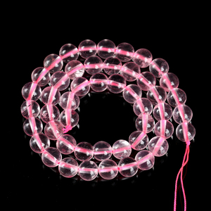 JD Wholesale Natural Rose Quartz <strong>Beads</strong> Pink Ice Rose <strong>Beads</strong> <strong>Crystal</strong> Round Loose Spacer Stone <strong>Beads</strong> for Jewelry Making - Product Image 3