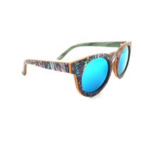 Lunettes de soleil rondes en bois polarisées, faites à la main, avec coquillages de Nouvelle-Zélande, design unique, protection UV CNC, légères