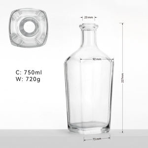 Botella de licor de vidrio Bourbon con forma exótica de 750ml para licor Vodka <span class=keywords><strong>Gin</strong></span> - Product Image 6