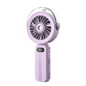 Ventilateur portable rechargeable pliable USB avec affichage numérique, haute vitesse, brumisateur, pour usage domestique et automobile, sur batterie - Product Image 1