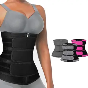New Custom Logo Compression Adjustable 1 2 3 Strap Tummy Control Belt Workout Neoprene Waist Trainer Shaper Corset for Women