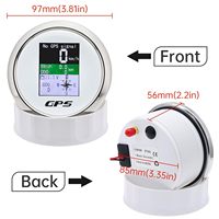 Compteur de vitesse numérique GPS 85 mm, odomètre, affichage TFT étanche, MPH, nœuds, boussole, jauge pour bateaux et voitures