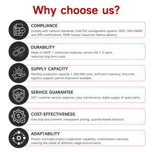 حاوية تخزين بلاستيكية خارجية بأربع عجلات سعة 660 لتر مع غطاء لجمع النفايات - Product Image 6