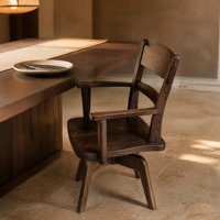 Chaise de salle à manger pivotante à 360 degrés en chêne rouge massif moderne, fauteuil en bois pour salle à manger, chambre d'hôtel, mobilier en bois massif