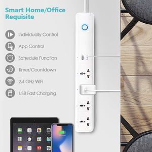 Sản Phẩm Mới Nhiều Tiện Ích Mở Rộng Thông Minh Wi-Fi 10A Ổ Cắm Đa Năng 4 Cửa Hàng Và 2 Cổng <span class=keywords><strong>USB</strong></span> Công Tắc Nguồn Thông Minh Tuya - Product Image 6