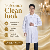 Blouse de travail unisexe en coton et polyester à manches longues pour étudiants, salons de beauté et usines alimentaires – Vente en gros