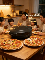 Anbolife Hot Plaque à pizza électrique 10 et 12 pouces 1500W avec voyant lumineux, plaque antiadhésive, protection contre la surchauffe CE/LVD/EMC/ROHS/REACH