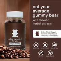 Gummies énergétiques personnalisables sans sucre au café et à la vitamine C – Complément de caféine pour l'énergie