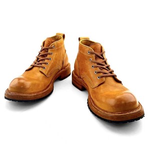 Zapatos de cuero de alta gama para hombre, botas de trabajo de cuero vacuno de primera calidad, botines retro de caña alta. - Product Image 3
