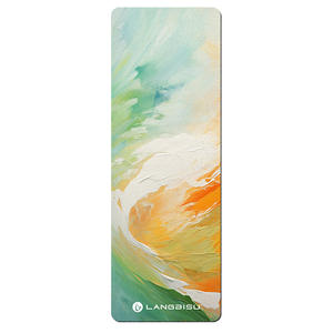 Esterilla de Yoga de gamuza, 183x61cm, gruesa, antideslizante, plegable, para ejercicio en casa, baile, masaje, patrón rectangular - Product Image 2