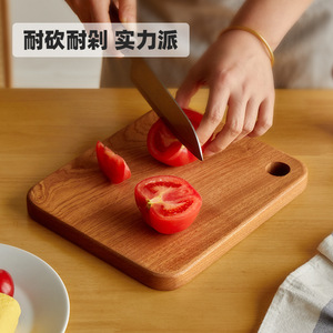 Planche à découper ronde en bois massif, planche à découper de cuisine en bois d'ébène naturel pour fruits et pain, 24x20x2cm - Product Image 4