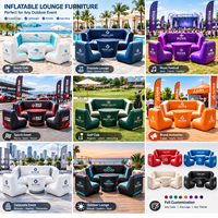 Ensemble de canapés gonflables CATC, sièges modulaires étanches à l'air |   Pouf Chaise Gonflable Scellé |   Club Lounge Personnalisé Imprimé sur Mesure |   Usine directe.