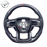Volant sport à 3 branches en fibre de carbone léger et antidérapant avec fonction de chauffage personnalisée pour Ford F150 Raptor