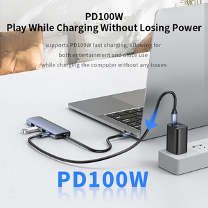 Hub USB C 5 en 1 en alliage d'aluminium à <span class=keywords><strong>prix</strong></span> total avec 4k30Hz USB PD 3.0 USB3.1 LAN RJ45 Adaptateur HUB USB avec <span class=keywords><strong>chargeur</strong></span> pour tablette - Product Image 3
