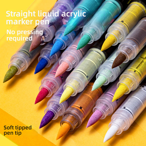 Acrylmarker-Set für Schüler und Kinder, weiche Spitze, schichtbar, deckend, wasserbasierte Farbstifte, bunte Zeichenstifte, nicht radierbar, 24-72er-Set - Product Image 4