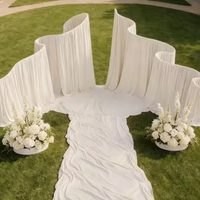 DKB Décoration de mariage tendance, cadre réglable de 3 m de hauteur, rideau blanc et support en forme de S pour toile de fond, décoration d'événements