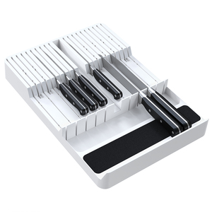 <b>Plastic</b> Flatware Organizer for Drawer Knife <b>Block</b> Drawer Organizer Tray Kitchen Utensil Organizer - Product Image 1