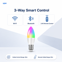 Lampadina Smart a Forma di Candela C35 5W 800lm E26, App Surplife WiFi 2.4G per Controllo Vocale, 200-240V, Luce LED Decorativa