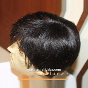 Human Hair Wig for Men 100% Brazilian Natural Human Natural Hair Short Wig for Men <strong>Toupee</strong> - Product Image 3
