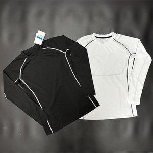 Maglietta sportiva con collant a Baselayer a compressione da <span class=keywords><strong>uomo</strong></span> con maniche lunghe da <span class=keywords><strong>uomo</strong></span> - Product Image 1