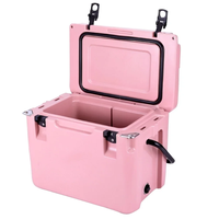 Glacière isotherme portable moderne de haute qualité 25L en PE rotomoulé, étanche, pour aliments et pêche, avec panneau solaire, réutilisable, pour 7 jours de conservation de la glace
