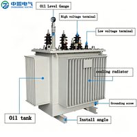 Transformateur de puissance immergé dans l'huile triphasé 450 kVA 900 kVA 50 Hz de qualité export, refroidissement ONAN/ONAF, bobinage cuivre/aluminium pour applications électriques