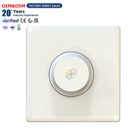 Interrupteur rotatif mural blanc de type 86 pour ventilateur domestique, contrôleur OEM 1 gang, variateur de vitesse de ventilateur électrique
