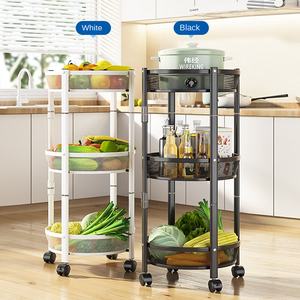 Multifunctionele Opvouwbare Groentemand Staande Meerlaagse Keuken Opbergrek Huishoudelijk Fruit Snack Opslag <span class=keywords><strong>Trolley</strong></span> - Product Image 4