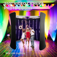 Boîtier de vogue de caméra vidéo OEM à 360 degrés avec taie d'oreiller en tissu de tension de lumière LED RVB pour toile de fond de cabine photo