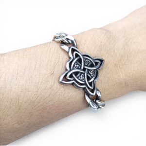 سوار للرجال من الجمجمة والكوبان مطلي بالفضة نمط فاتن متقاطع للرجال أساور عصرية ساحرة واسعة - Product Image 6