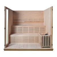 Hotel Diseño moderno Finlandia Sauna casera tradicional con estufa y piedra